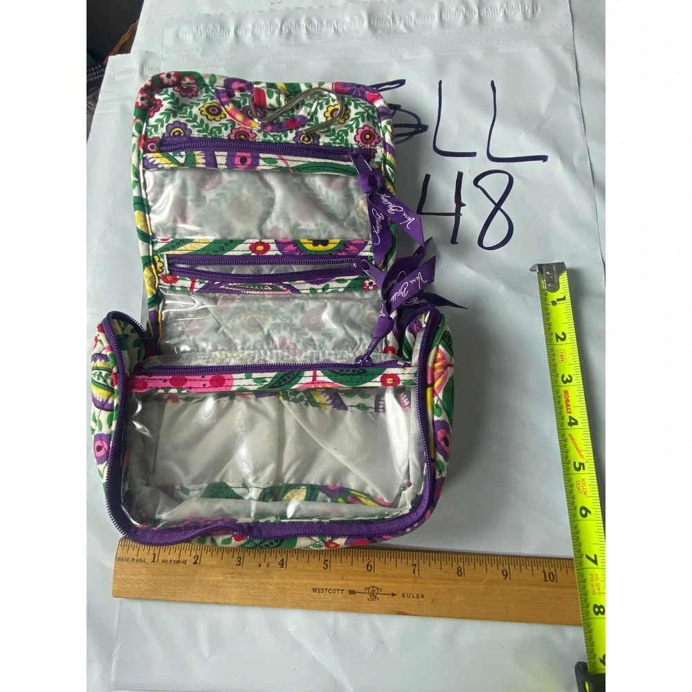 Vera Bradley Hanging Travel Organizer Cosmetic Makeup Bag Purple Floral